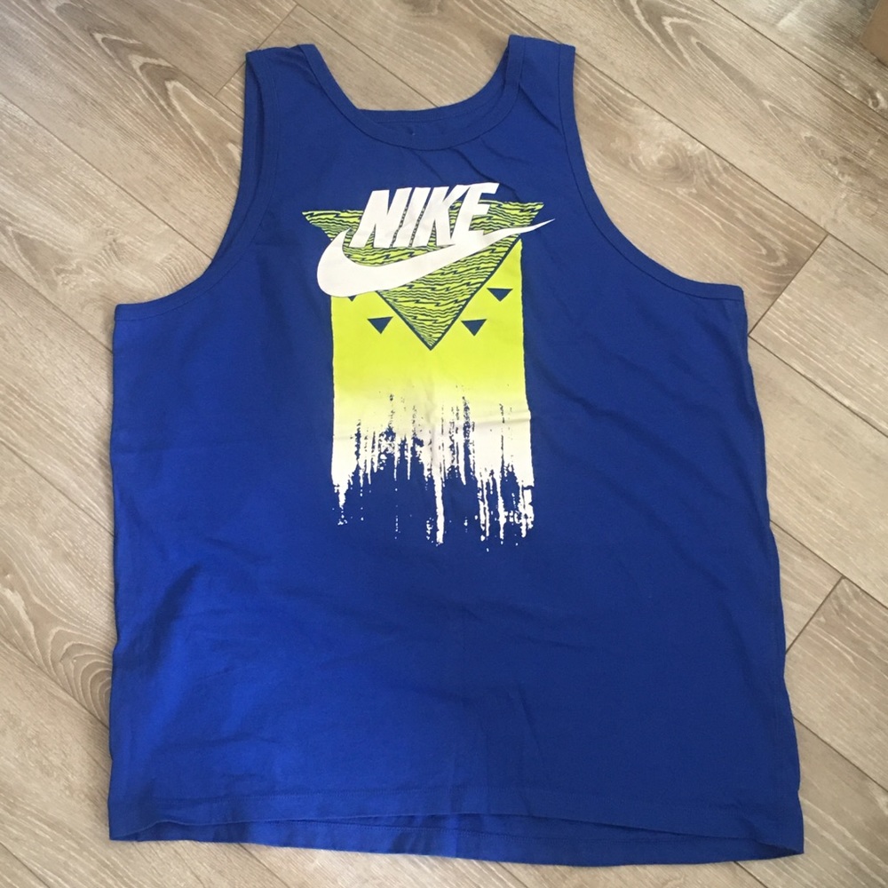 NIKE Tank Top Blue Mens XL